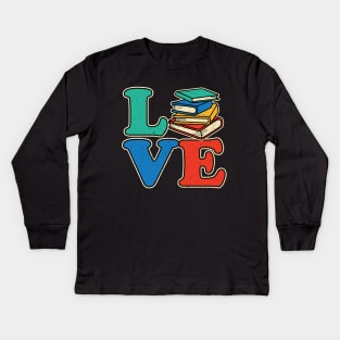 Book Lovers - Vintage Book Lover Gift Idea Kids Long Sleeve T-Shirt